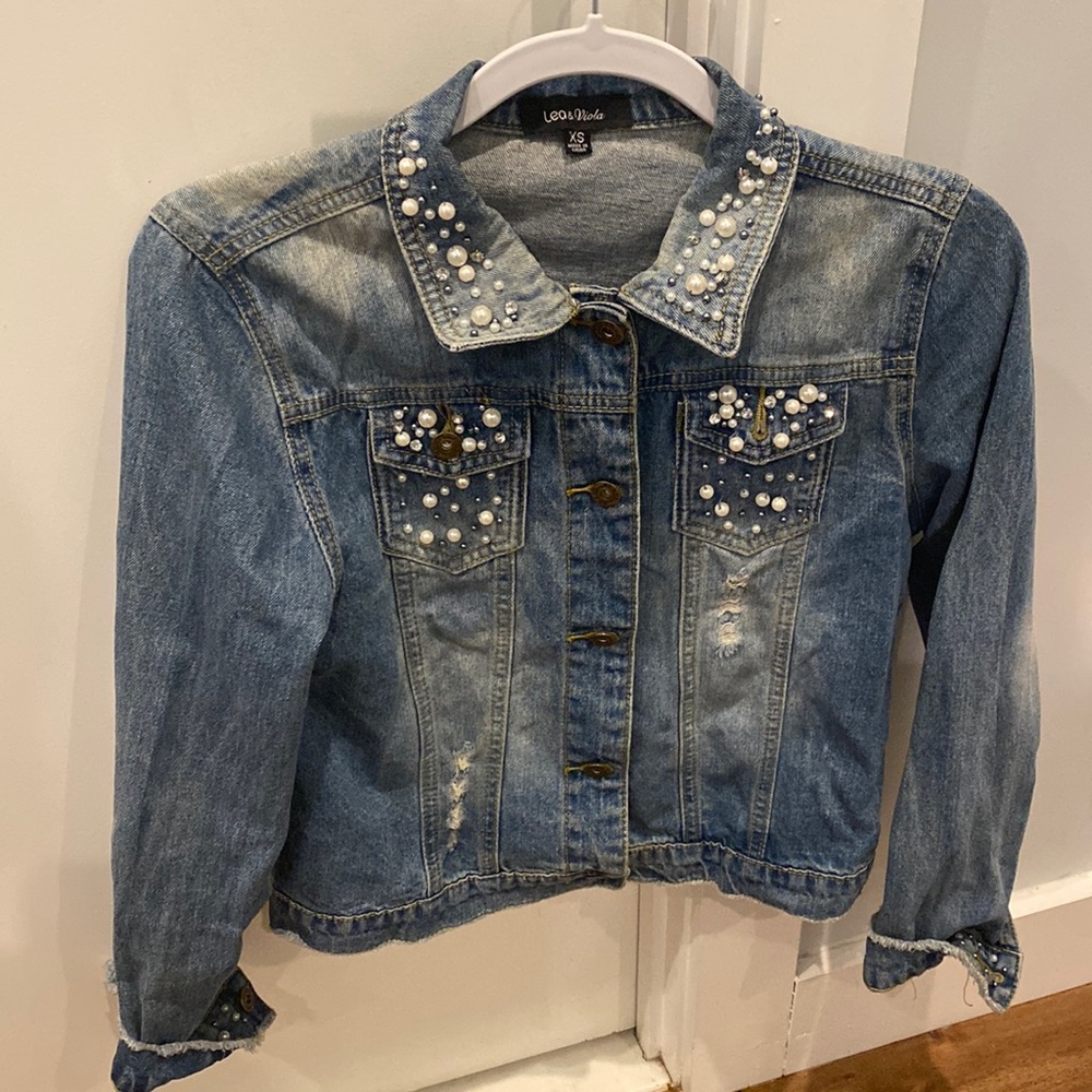 Lea & Viola Denim Jacket with Embellishments